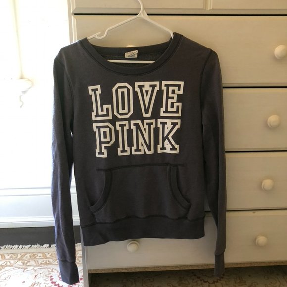 Purple "LOVE PINK" Crewneck Sweater - Picture 2 of 4